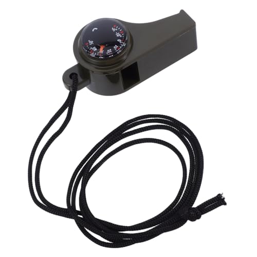 Hohopeti Hiking Essential Compact Emergency Whistle with Compass Temp Gauge Ideal for Camping Gear