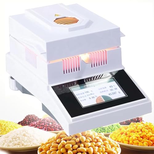 LQQYJSM Lab Halogen Moisture Analyzer,Moisture Analyzer Tester, 0.01% Readability Lab Moisture Balances for Lab Test Analysis, 5-inch Touch Screen, 50/100g Capacity,50g/5mg
