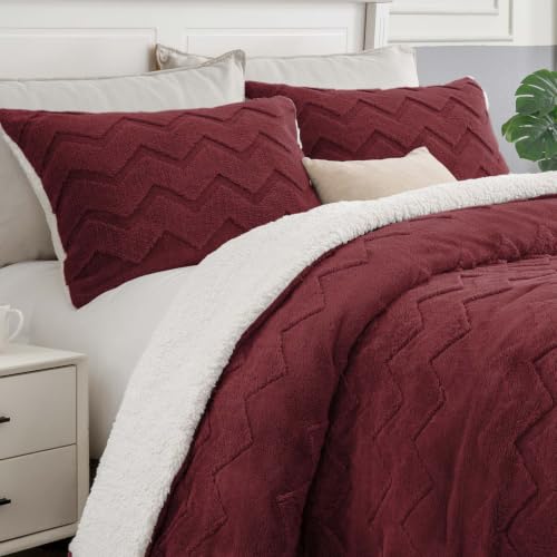Image of BEDELITE Fluffy Sherpa King Comforter Set,Caramel