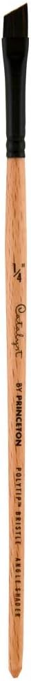 Princeton Catalyst Polytip, Brushes for Acrylic and Oil, Series 6450 Short Handle, Angle Shader, Size 1/4 Inch