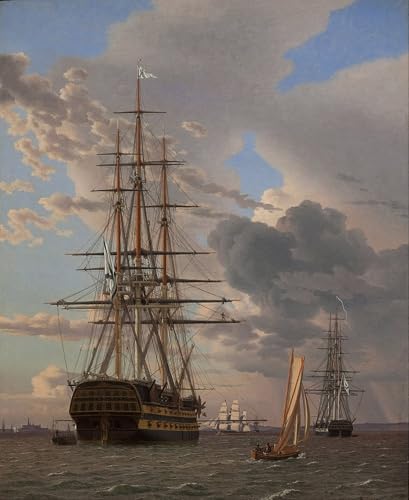 Lienzo nave russa Asow de Eckersberg un regalo cultural de 60x90cm