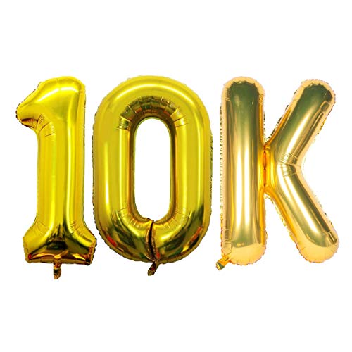 Image of Atpata Funky Number Foil Balloons for Numeric Milestone Parties (32 INCH, 10K)