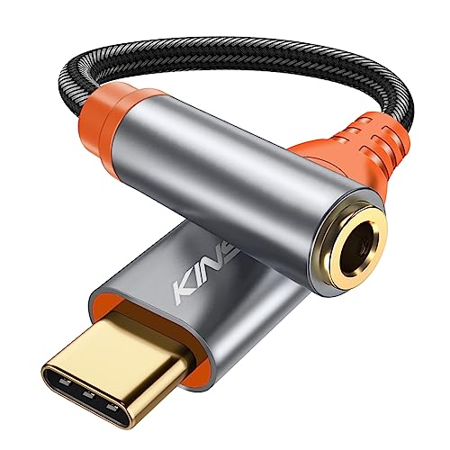 Image of Kinsound USB Type C to 3.5 mm Audio Jack Connector with DAC Headphone Converter Adapter Compatible with iPhone 16, Galaxy S24 /S23 /S22,OnePlus12 /11 /10 /9 /8,Pixel 9 /8 /7 & Other Type C Phones
