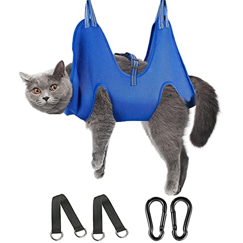 Image of FEEGO Pet Grooming Hammock for Small Dogs & Cats, Dog Grooming Hammock, Pet Grooming Sling, Dog Grooming Harness, Pet Nail Clip Bag for Grooming, Cat Grooming Sling for Trimming Nail and Ear /Eye Care