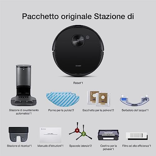 ECOVACS DEEBOT N8 BLACK robot aspirapolvere con