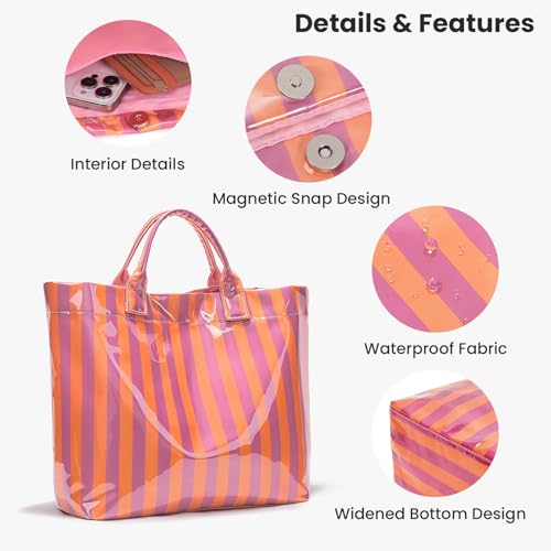 Bolso tote impermeable de PVC para mujer, grande y oversize miniatura 5