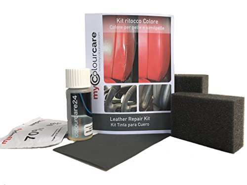 Colourcare24 Lakreparatieset voor stuur, van kunstleer, kleur roodtinten, mat, 30 ml, om zelf te maken, eenvoudig te gebruiken, stuurwiel-herstel