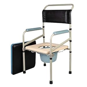 CO-Z Toiletstoel, in hoogte verstelbare toiletbril, wc-bril met antislip rubberen voeten, nachtstoel, wc-stoel, inklapbare stoel met ingebouwd toilet tot 150 kg