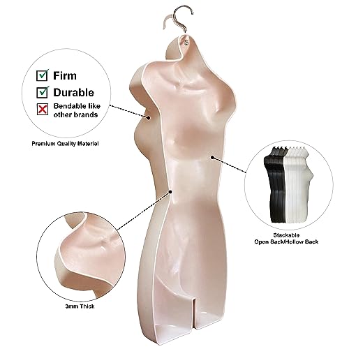 image for DisplayTown Female Mannequin Hip Long Torso Hollow Back Body Stackable