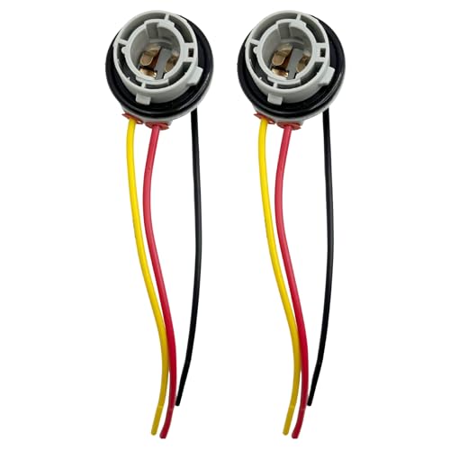 Portalampara bombillas P21 1157 5W, Soporte para bombillas p21, Casquillo 1157, Adaptador de bombilla, Apto para Luz de freno P21 1157 5W, Cable 11 cm, 2 unidades