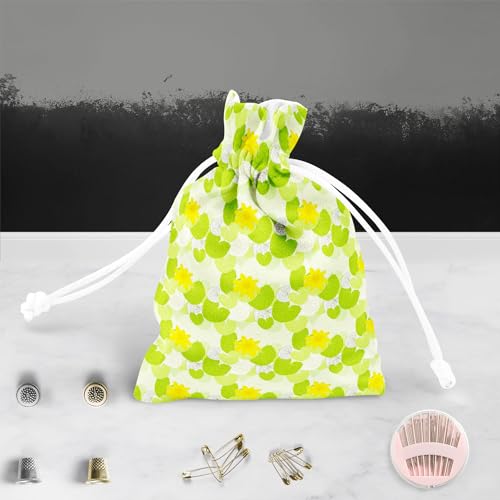 Image of ArtzFolio Green Leaves D1 | Pouch Wrist Potli Bag | Bag for Weddings & Casual Parties