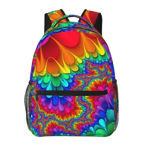 Sac à dos en toile tie-dye OdDdot noir pour homme et femme léger