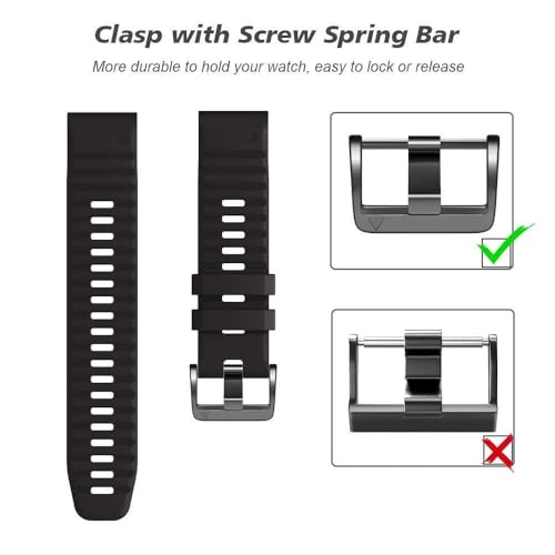 Bracelet Fenix 8 silicone souple 22 mm avec fixation rapide Easy Fit robuste - 3