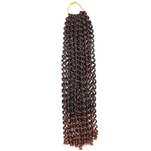 JulyQueen Passion Twist Hair Crochet Braids Water Wave 18 Inch Synthetic Braiding Hair Extension Ombre Dark Brown Color 1 Pcs/lot