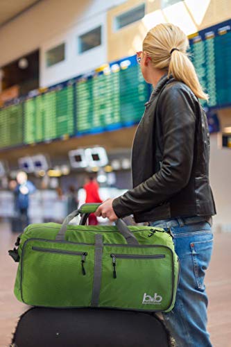 Medium Duffle Bag 60L - Packable Travel Duffel Bag for Women Men - Lightweight Luggage Bag (Dark Green)