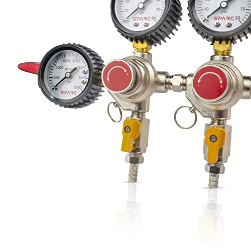 Sparc Premium Triple Output Co2 Regulator Cga320 2Yr Usa Warranty Beer Kombucha #TOP3