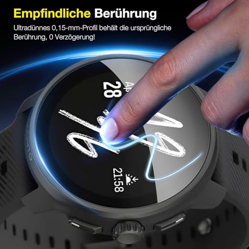 Pnakqil 4 Stück Schutzfolie für Suunto Race S Displayschutz | Flexible TPU Folie [Blasenfrei] - HD Klar Anti-Kratzen Displayschutzfolie, Vollständige Abdeckung Displayfolie für Suunto Race S