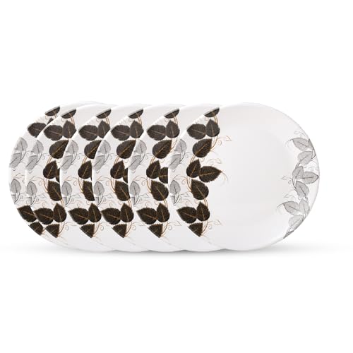 Image of Golden Fish 6 Pieces Quarter Plate Set for Snacks & Breakfast | Small Serving Plates for Kitchen | Strong, Lightweight & Space Saving Design | Ideal for Daily Use, Tea-Time & Gifting