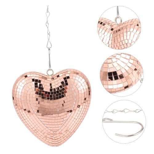 MAGICLULU Espejo en forma de corazón para disco colgante, decoración moderna para boda y fiestas con efecto giratorio brillante miniatura 5