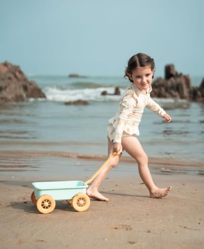 Image of Girls One Piece Swimsuits Zipper Rash Guard Long Sleeve Bathing Suit with Ruffle Hem UPF50+