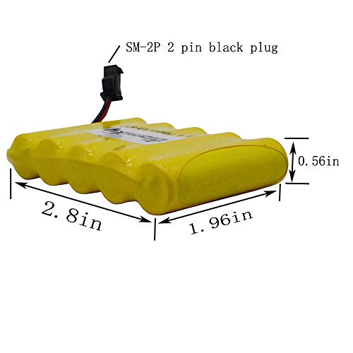 Blomiky 2 Pack 6.0V 700Mah Ni-Cd Rechargeable Aa Battery Pack Sm 2P Plug For Rc Cars Truck Cars 6V 700Mah Yellow 2 #TOP3