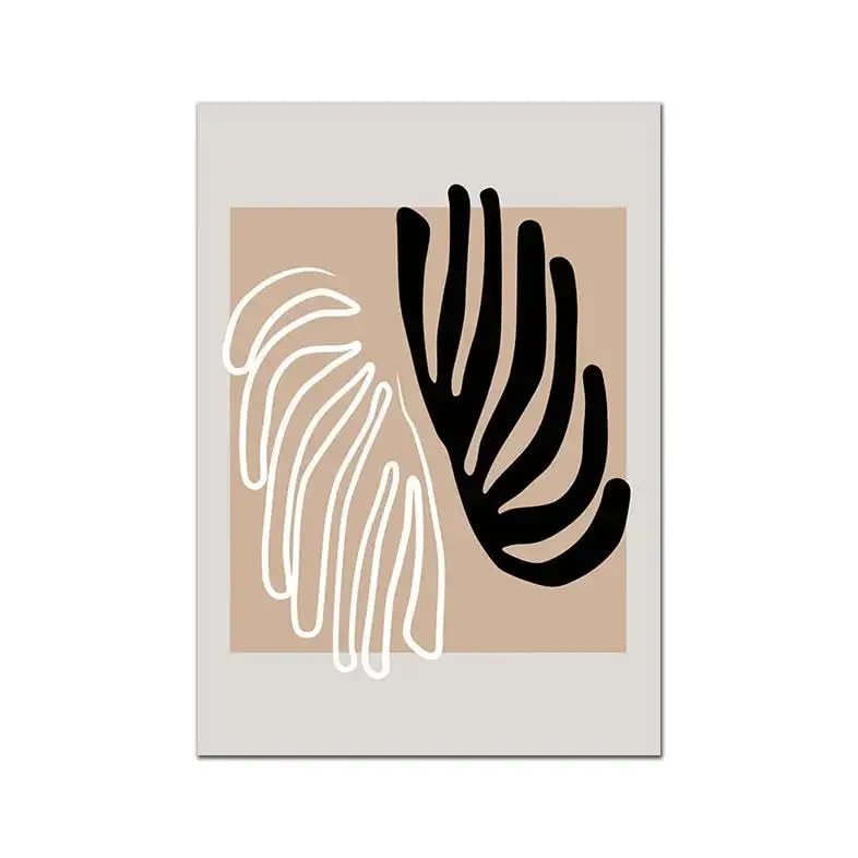 Tableau Abstrait Plantes Toile pour Rénover un Mur Vide 3PCS