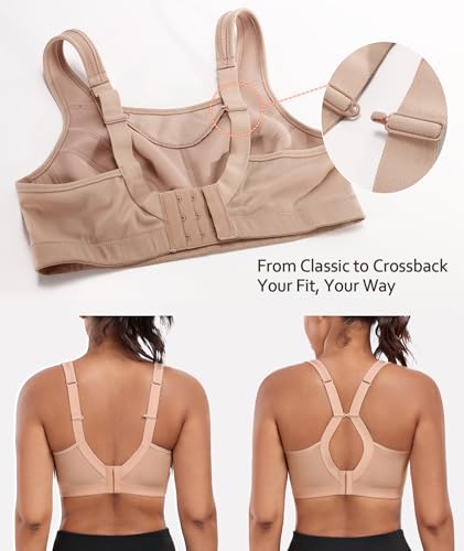 DotVol Women's High Impact Wireless Full Coverage Plus Size Everyday Sports Bra2