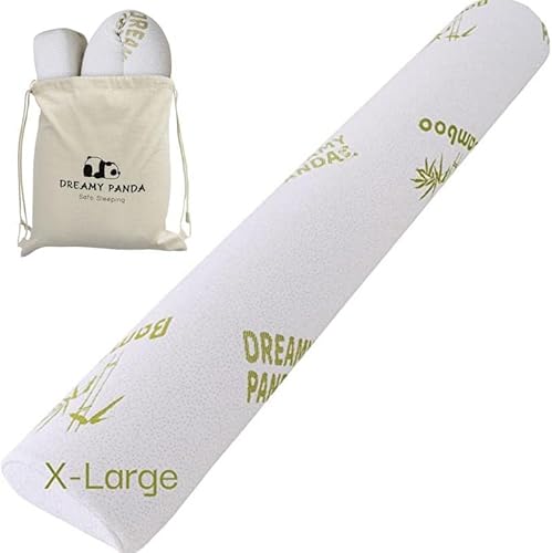 DREAMYPANDA Bed Bumpers for Toddlers — Bed Rail for Toddlers — Soft & Breathable Pillow with Bamboo Cover Plus Portable Travel Bag — White, Size XL