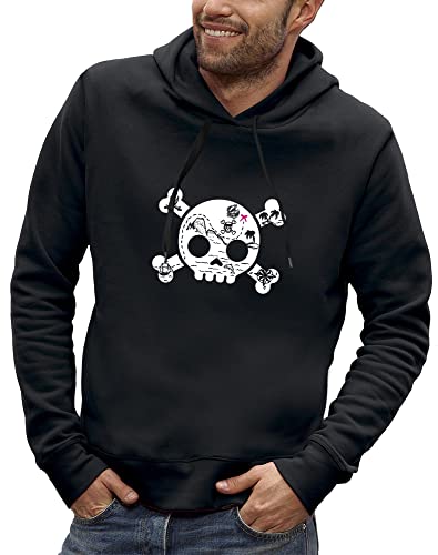 Sweat à capuche crâne pirate et carte aux trésors pour homme look streetwear original
