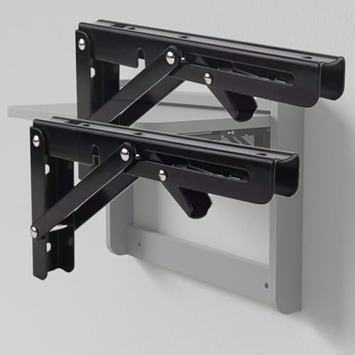 Table pliante murale 53,5x37cm avec supports d'étagère pliables robustes