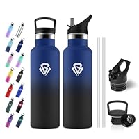 JAPORIA Borraccia Termica 500ml, Bottiglia Acqua senza BPA, Borraccia con Cannuccia, Isolamento Termico a Doppia Parete per Scuole, Viaggio, Uffici