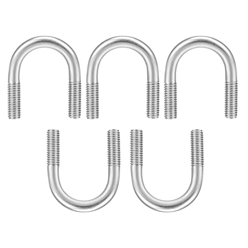 Image of DTGN 7 /8 inchx1.46 inch(DXL) Round U-Bolts - 5Pack - Good for Construction Industry - 304 Stainless Steel Round Bend U Bolt - Silver