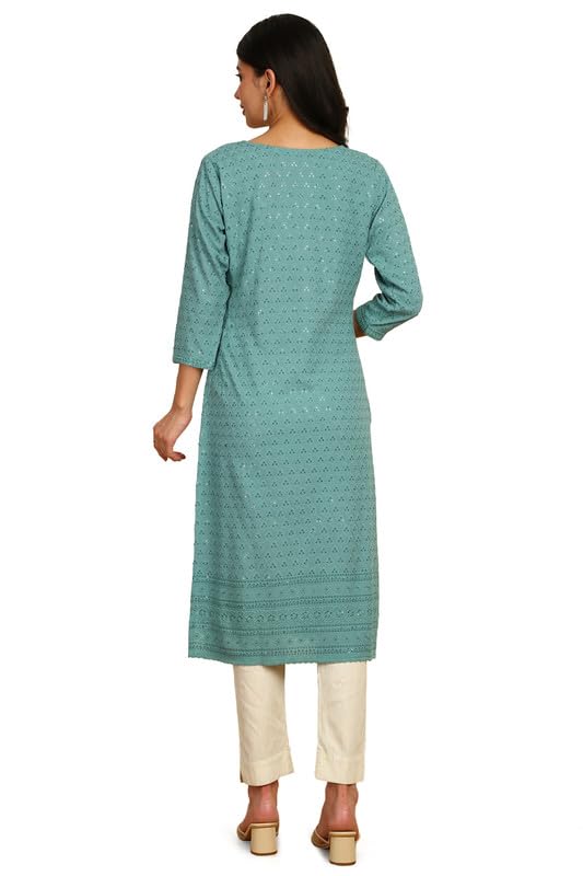 Image of Soch Women's Rayon Straight Fit Straight Kurta