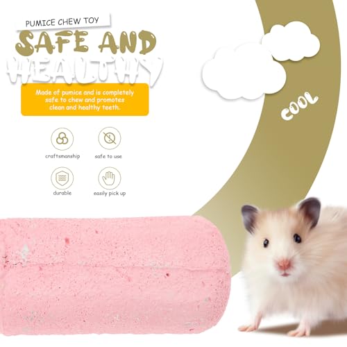 POPETPOP Pumice Chew Toy Ledge for Small Animals Hamster Toys and Supplies for Hamsters Gerbils and Other Small Pets to Keep Healthy Teeth and Gums Random Color - Image 3