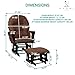 Brisbane Nursery Glider & Ottoman Sets, Glider Recliner Nursery Rocking Chair Nursery Glider Rocker with Ottoman, Reclining Gliders & Chairs for Breastfeeding, Maternity, Napping, Black/Chocolate