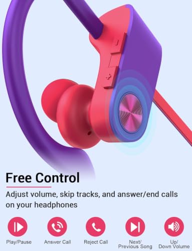 Image of Bluetooth Headphones, Bluetooth 5.3 IPX7 Waterproof Wireless Sports Earbuds for Workout Gym, 16 Hrs Playtime Running Headphones with Noise Cancelling Mic, HiFi Bass Stereo in-Ear Earphones