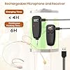 XIAOKOA Wireless Headset Microphone, UHF Skin Tone Head Mic Speaker System, Beige Professional Voice Amplifier Microphones, 164ft Range, Ideal for Teachers Tour Guides Fitness Coaches Conferences #5