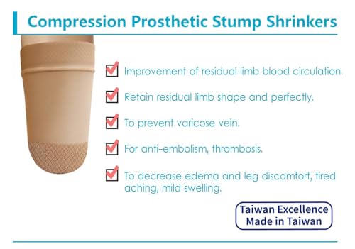 Image of Prosthetic Stump Shrinkers- Above Knee, 25cm, Compression, Amputee Socks, 20-30, Daily use, Taiwan Excellence L