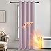 Deconovo Blackout Curtain Panel – Solid Grommet Top, Thermal Insulated & Energy‑Saving, Machine‑Washable Room Darkening Window Treatment for Bedroom & Living Room, 1 Panel, Lavender, 42W x 84L
