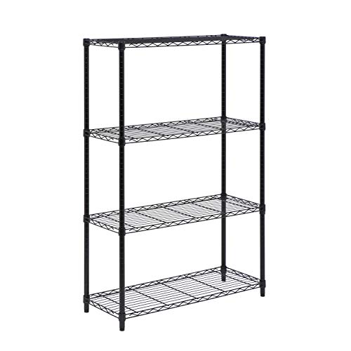 Honey-Can-Do SHF-01908 Adjustable Storage Shelving Unit, 250-Pounds Per Shelf, Black, 4-Tier, 36Lx14Wx54H