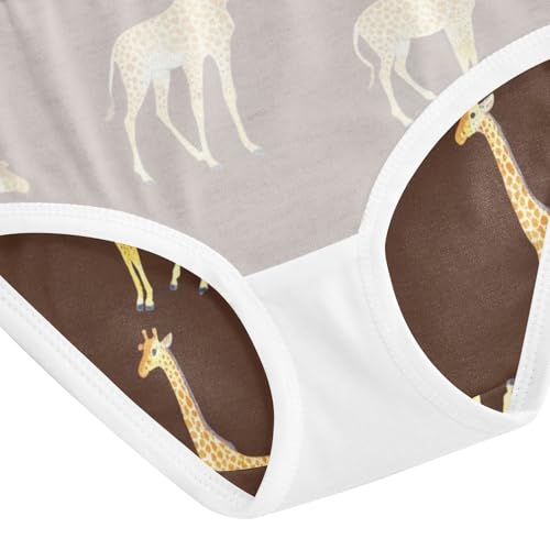 Giraffes Dark Brown Underwear Girls, Toddler Girl Panties, Girls Cotton Underwear, 2–8 Years4