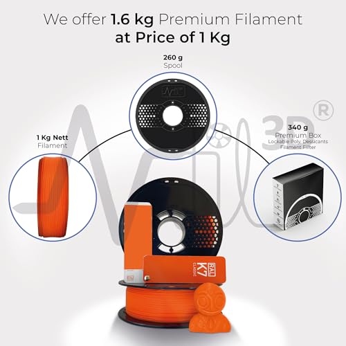 Image of NFIL3D 1KG Net ABS + Tangy Orange - 3D Printer Filament | Filaments for 3D Printer| 1.75mm| Accuracy - + /- 0.015mm |1000g 3D Filament, 250g Spool & 350g Packaging Weight (Total Weight 1.6KG)