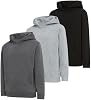 Sudaderas para niños 3 piezas, forro polar, pullover y con cierre, para niños jóvenes, básicas lisas de uso diario, tallas 4-20 2