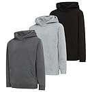PURE CHAMP Boys Hoodies 3 Pack Fleece Pullover & Zip-Up Sweatshirts for Boys Kids Youth Plain Basic Everyday Wear Sizes 4-20