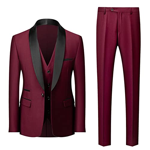 Costume Tuxedo Homme Bordeaux XL | Coupe Ajustée et Finitions Soignées