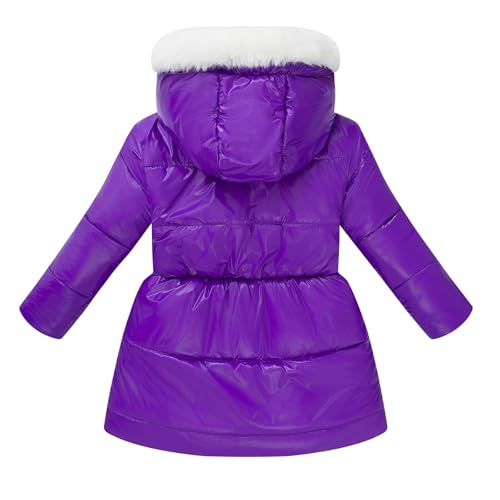 Image of Teen Kids Leather Puffer Jackets Winter Waterproof Fleece Lined Down Coats Boys Girls Padded Warm Quilted Outwear