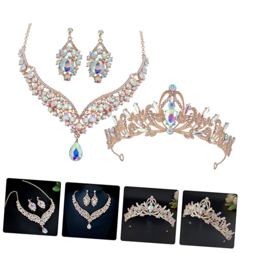 Conjunto de joyas de boda Beaupretty con collar y pendientes de gemas 7