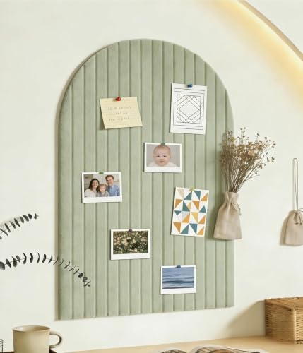 Image of Climberty Large Arched Felt Bulletin Board - Stylish Perfectly Sized 35 inch x 24 inch Cork Board Alternative for Office & Wall Decor-Gray Green
