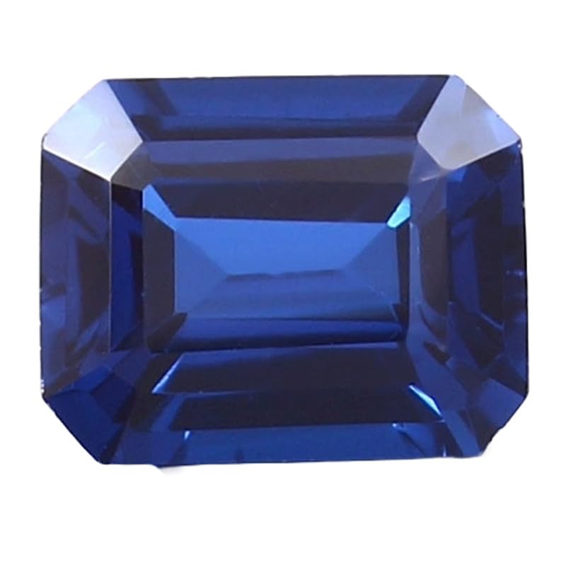 Pierre de saphir bleu rectangulaire pour bague et pendentif fait main