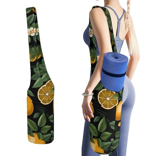 Sac de yoga en toile imprimé orange grand format pour pilates